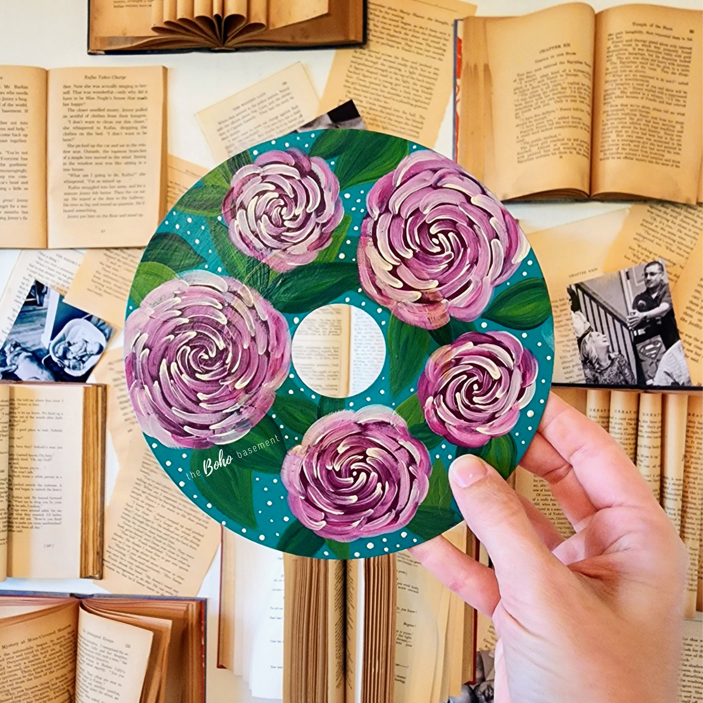 Hand-Painted Vintage Record (015)
