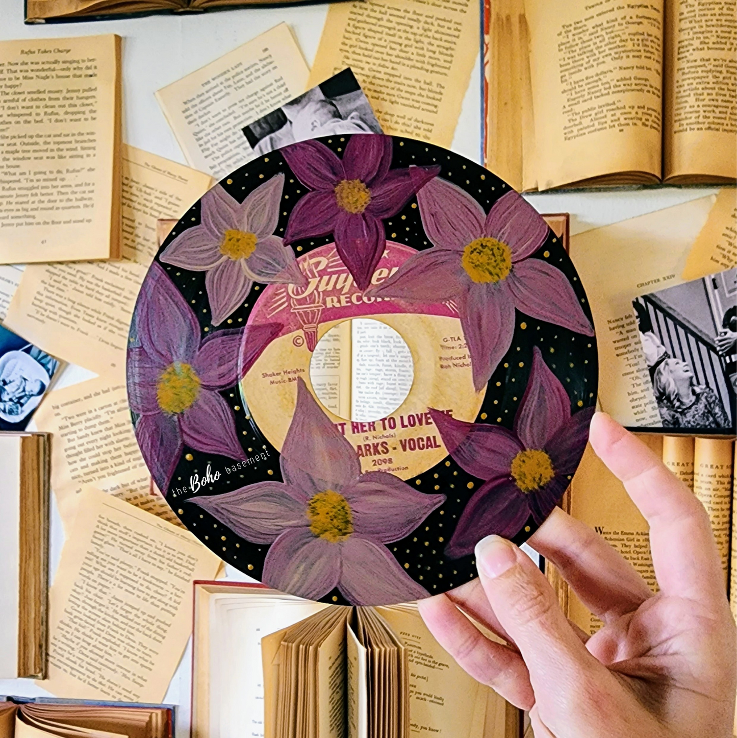 Hand-Painted Vintage Record (014)