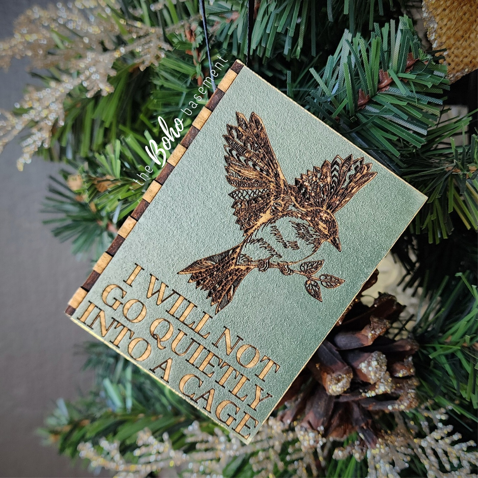 "I Will Not Go Quietly" 3D Book Ornament