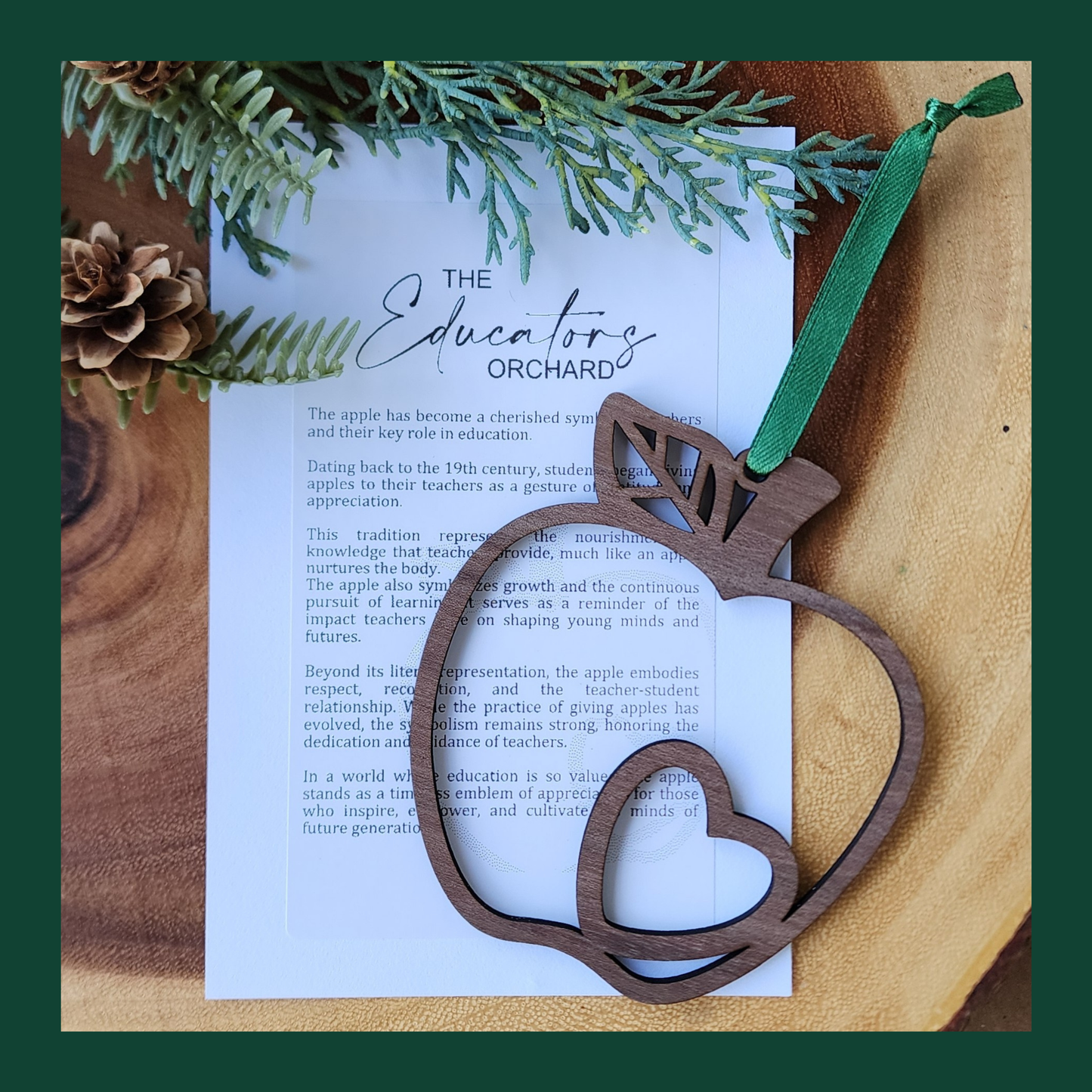 "The Educator's Orchard" Walnut Story Ornament