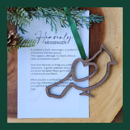 "Heavenly Messenger" Walnut Story Ornament