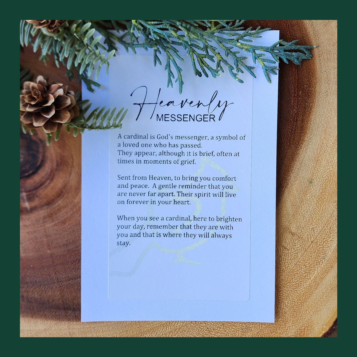 "Heavenly Messenger" Walnut Story Ornament