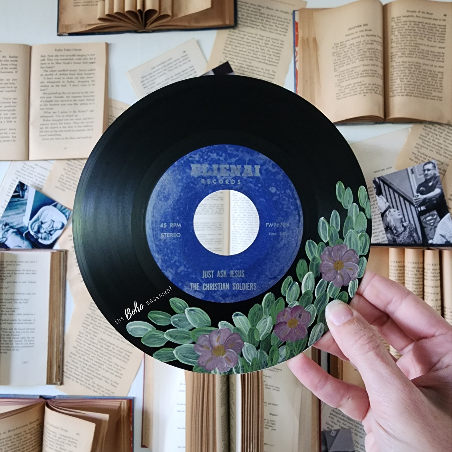 Hand-Painted Vintage Record (011)