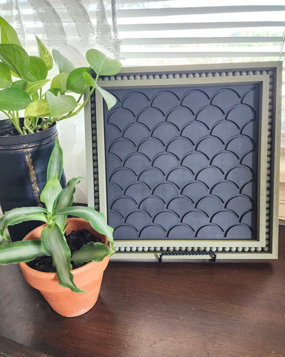 "Shell" Green & Black Beaded Sign