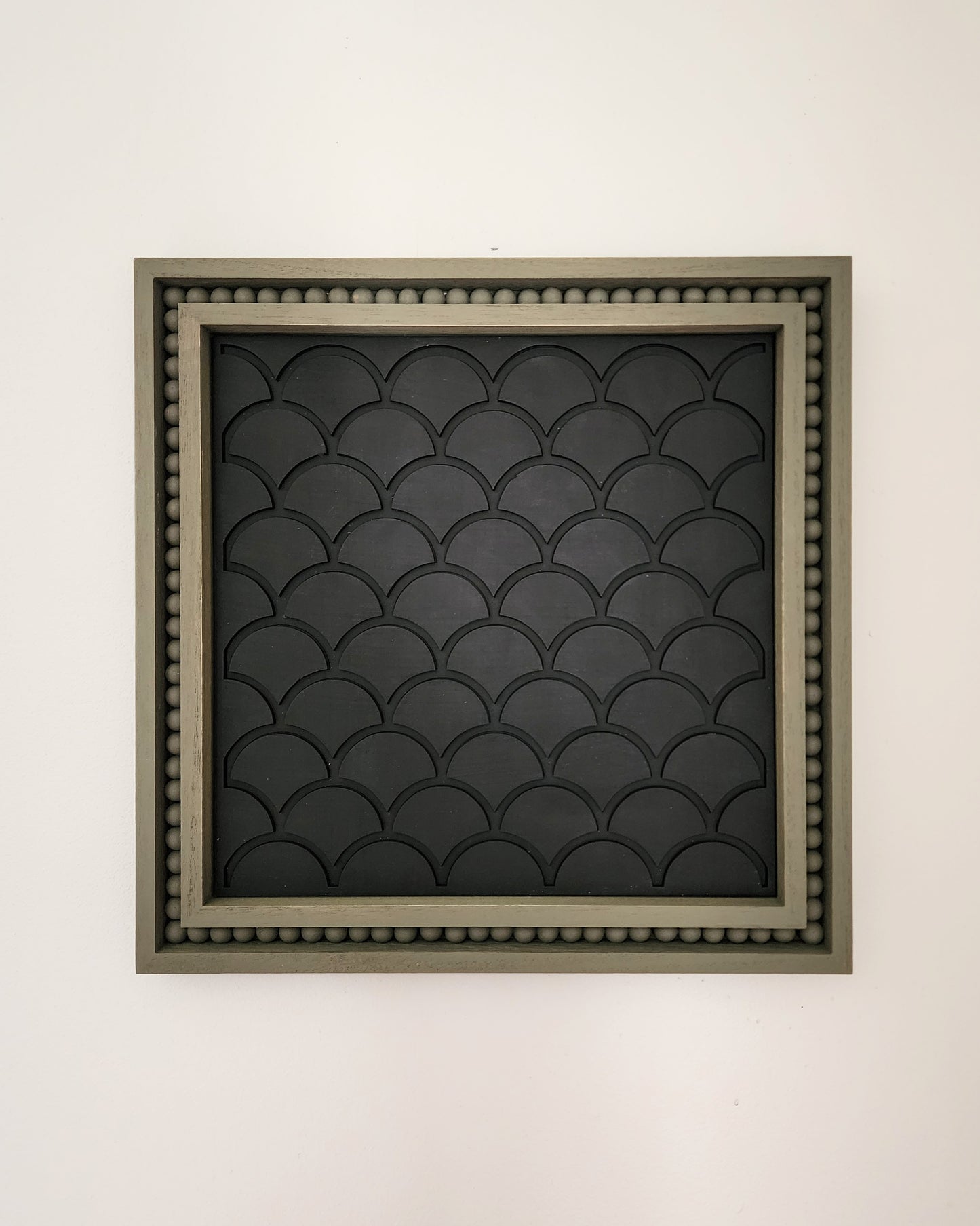 "Shell" Green & Black Beaded Sign