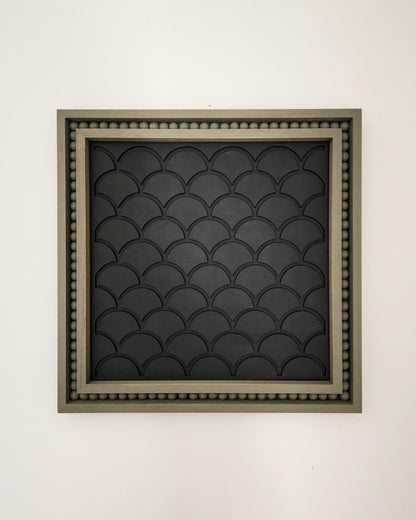 "Shell" Green & Black Beaded Sign