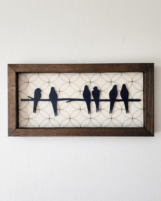 "Birds of a Feather" Navy & White Sign