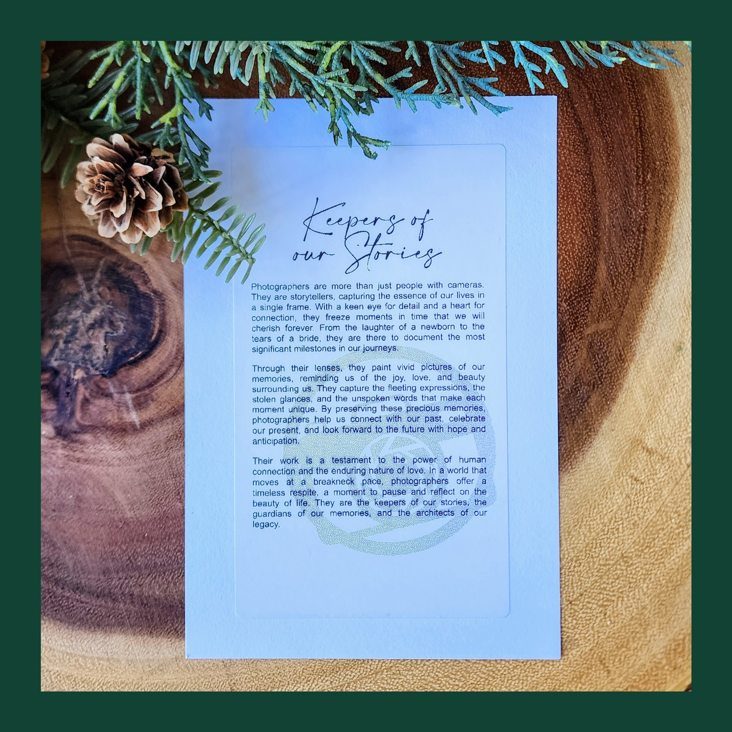 "Keepers Of Our Stories" Walnut Story Ornament