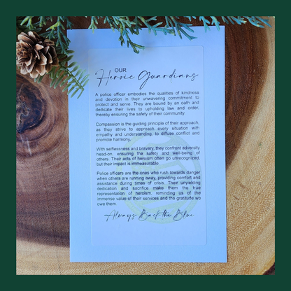 "Our Heroic Guardians" Walnut Story Ornament