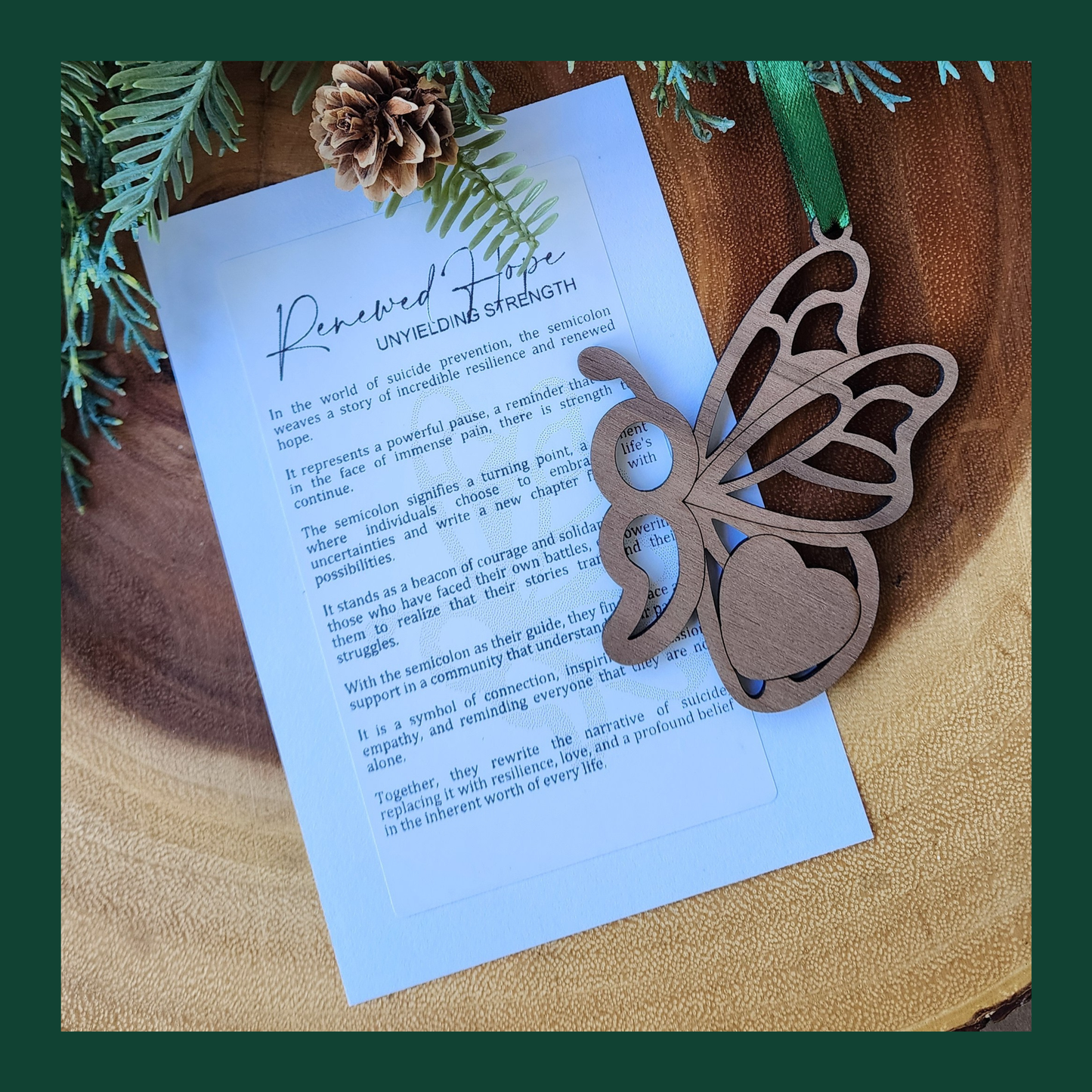 "Renewed Hope" Walnut Story Ornament