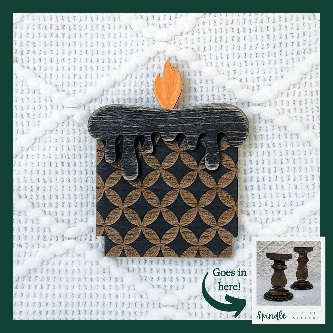 Black "Diamondback" Candle ~ Spindle Insert