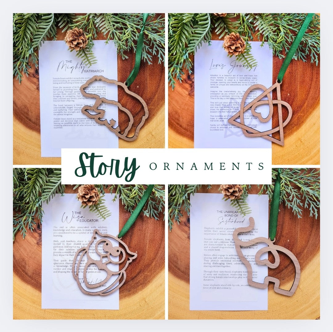 "Heavenly Messenger" Walnut Story Ornament