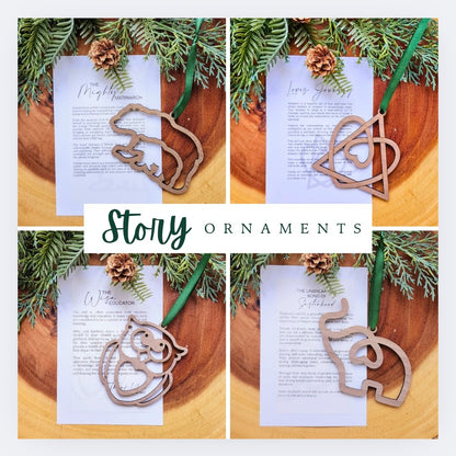 "Heavenly Messenger" Walnut Story Ornament
