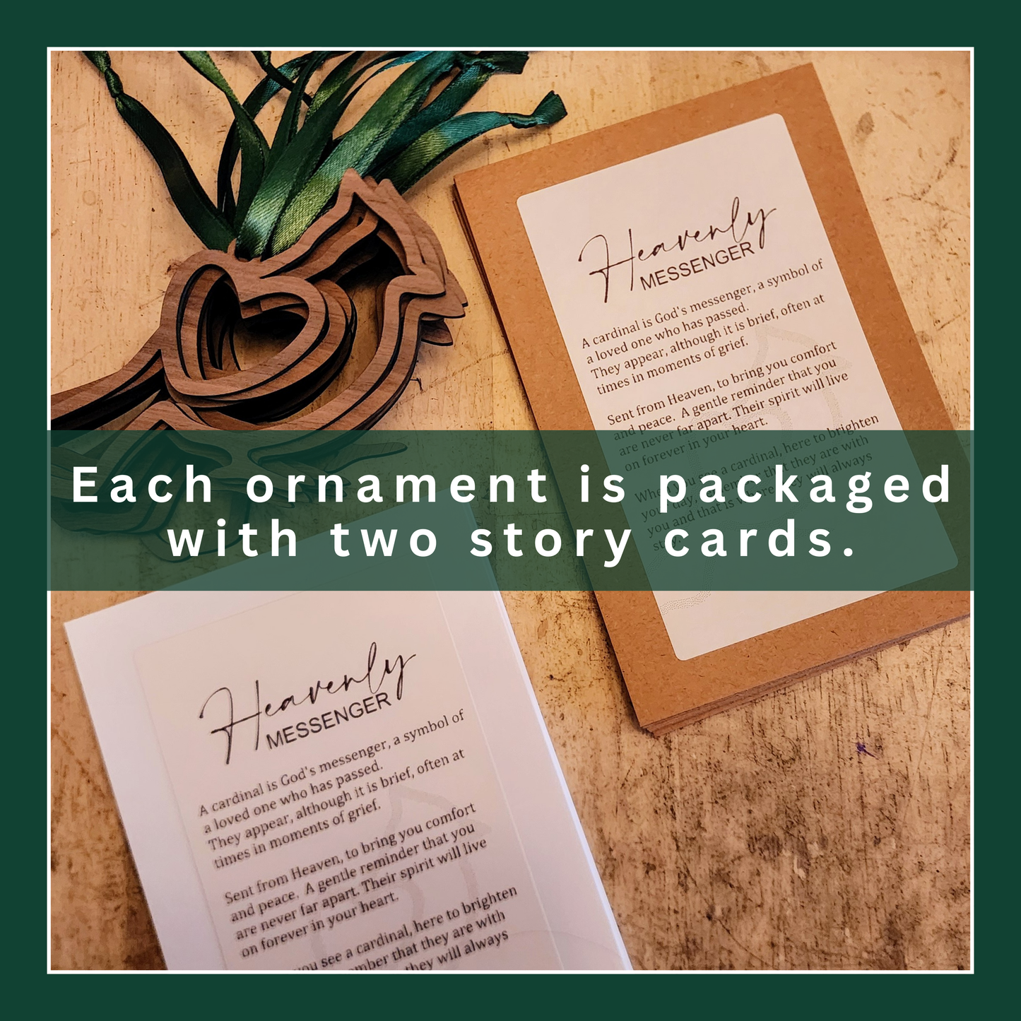 "Heavenly Messenger" Walnut Story Ornament