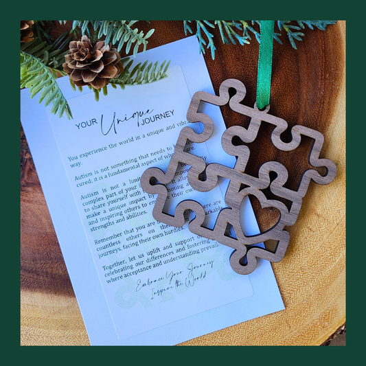 "Your Unique Journey" Walnut Story Ornament
