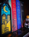 "Moonlit City" Stained Glass Book Nook